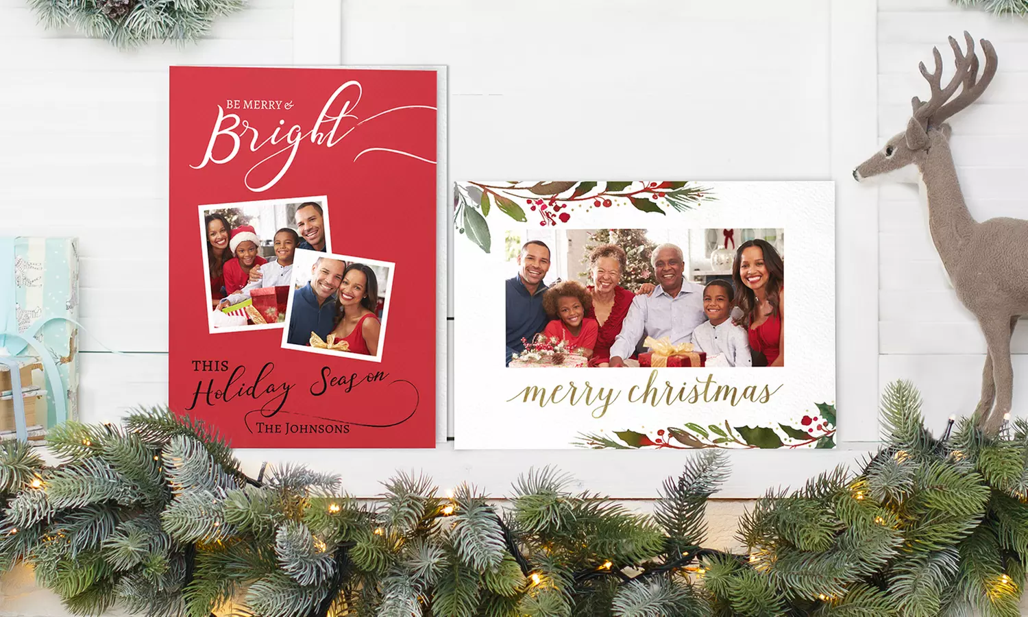 25 or 40 Personalised Flat or Folded Christmas Cards at Printerpix