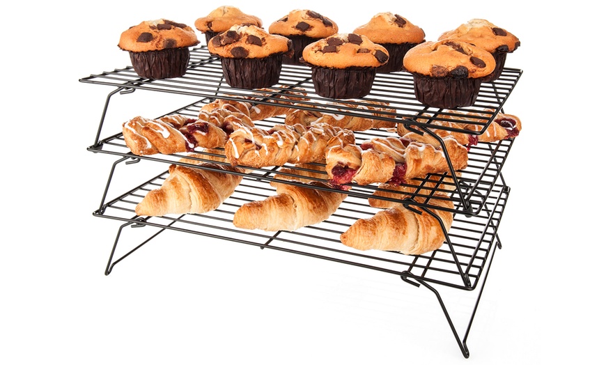 Image 4: Savisto Three-Tier Cooling Rack