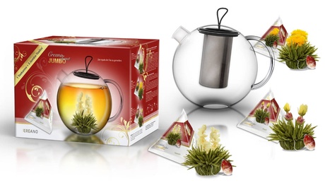 Coffrets de thé en fleurs Creano Abloom Jumbo avec théière 1,5 L en option