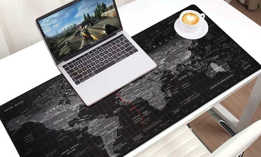 Image 2: Extra Large World Map Desk Mat