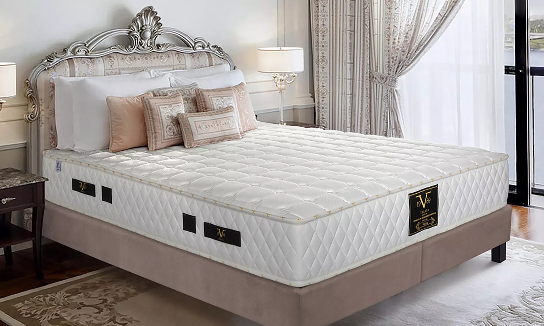 Matelas 19V69 modèle Perla, série Exclusive, à ressort ensachés, accueil mémoire de forme 26 cm - Primary Image