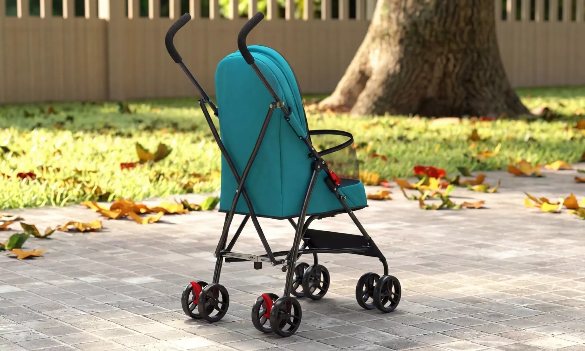 PawHut Foldable Pet Stroller with Canopy
