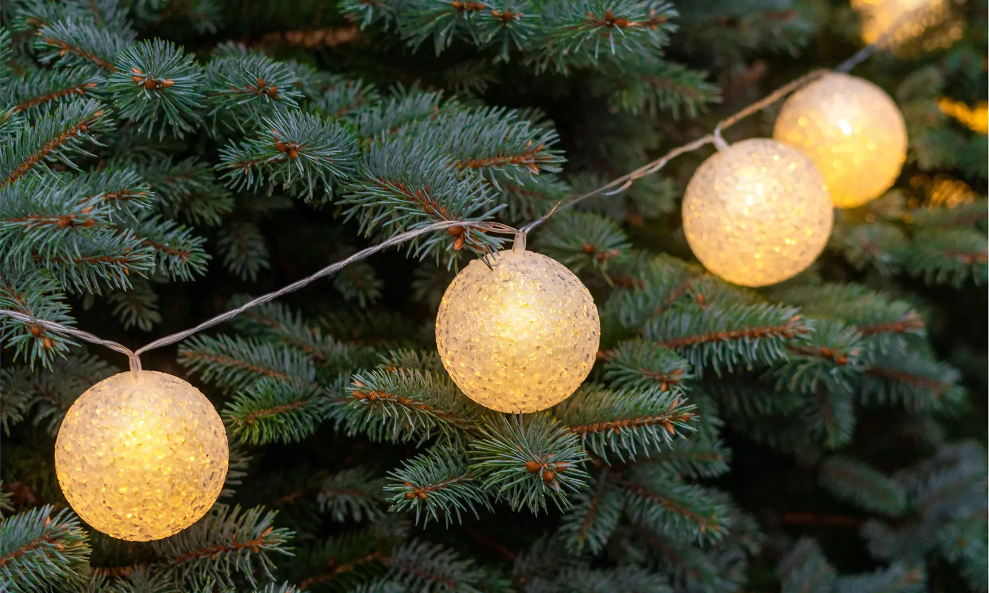 Touch Of ECO Solar LED Snowball String Lights (1-, 2-, or 4-Pack) - Primary Image