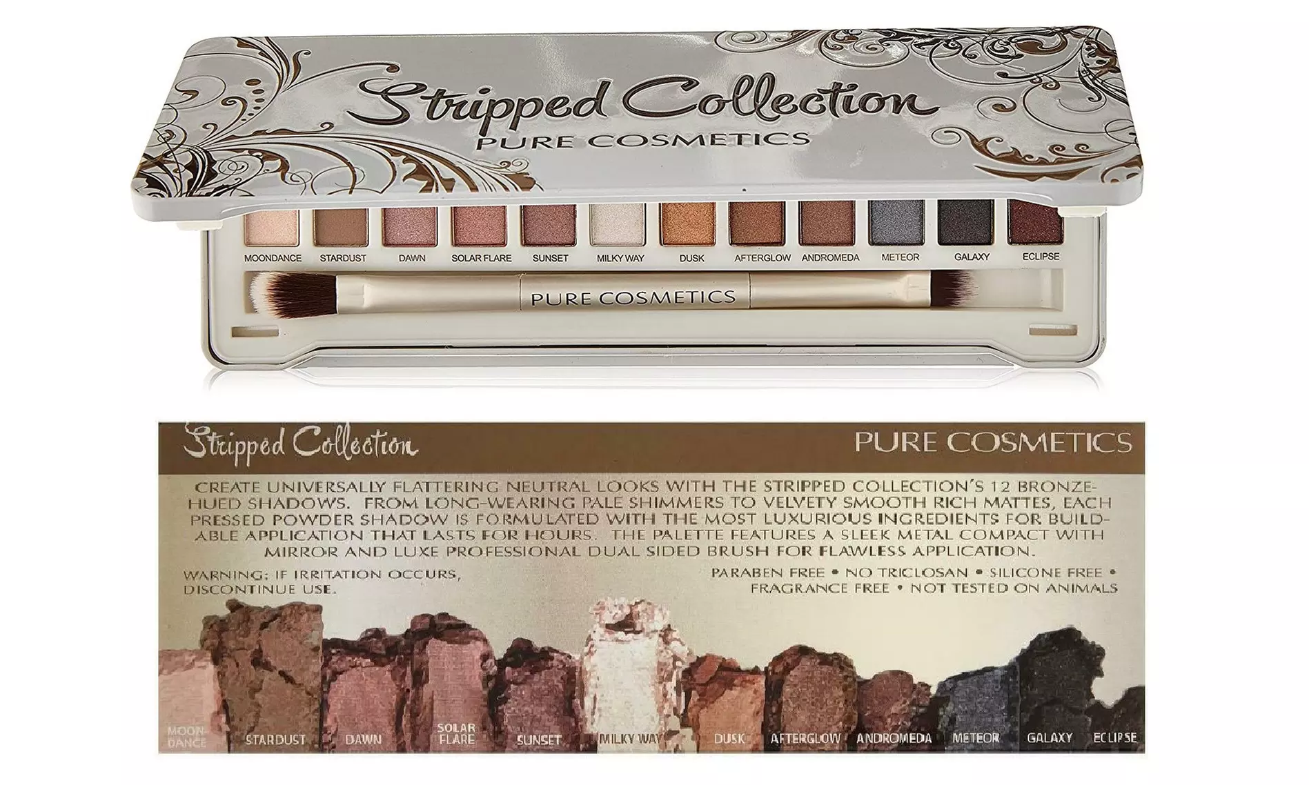 Pure Cosmetics Stripped Collection Eyeshadow Palette (12 Colors) - Primary Image