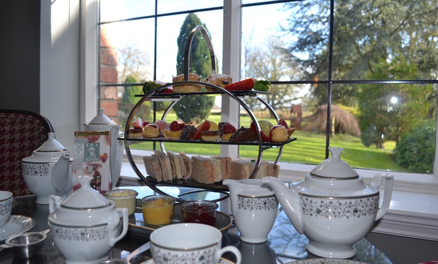 Image 1: Traditional Afternoon Tea for Two at 4* Crabwall Manor Hotel and Spa