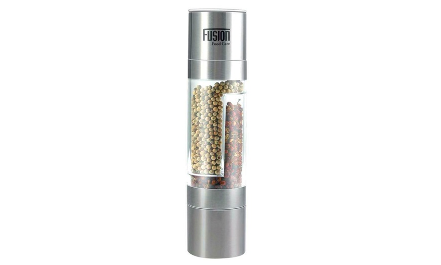 Image 4: Two-in-One Stainless Steel Adjustable Salt and Pepper Grinder