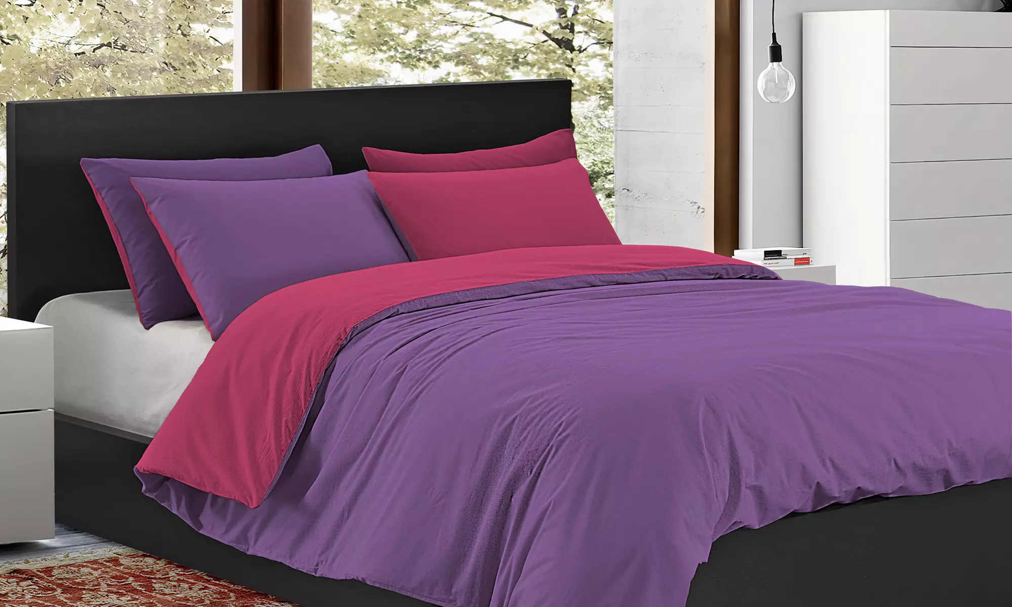 Copripiumino bicolore matrimoniale