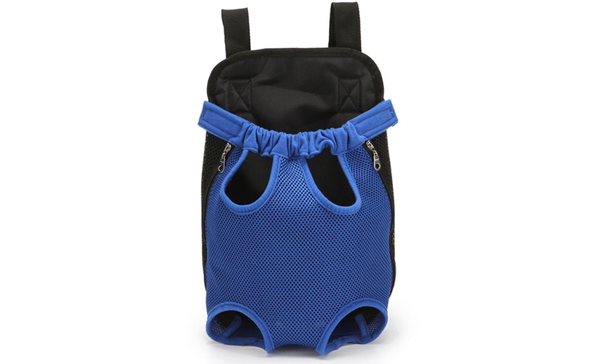 Image 2: Adjustable Front Pet Carrier Travel Backpack
