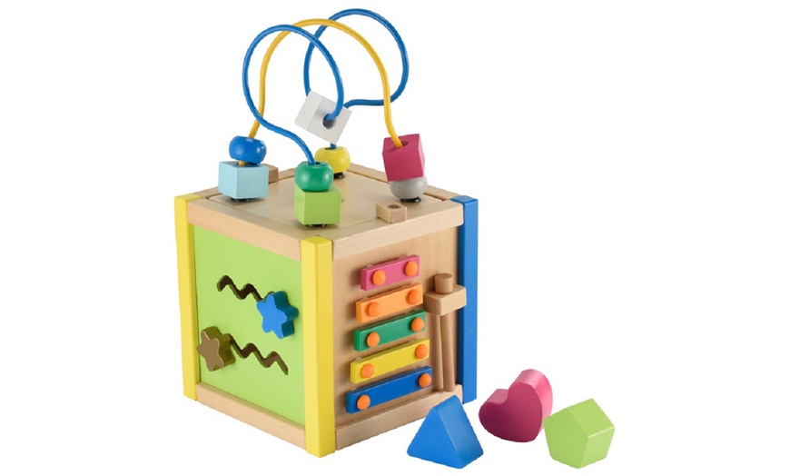 Image 2: ELC Wooden Small Activity Cube 