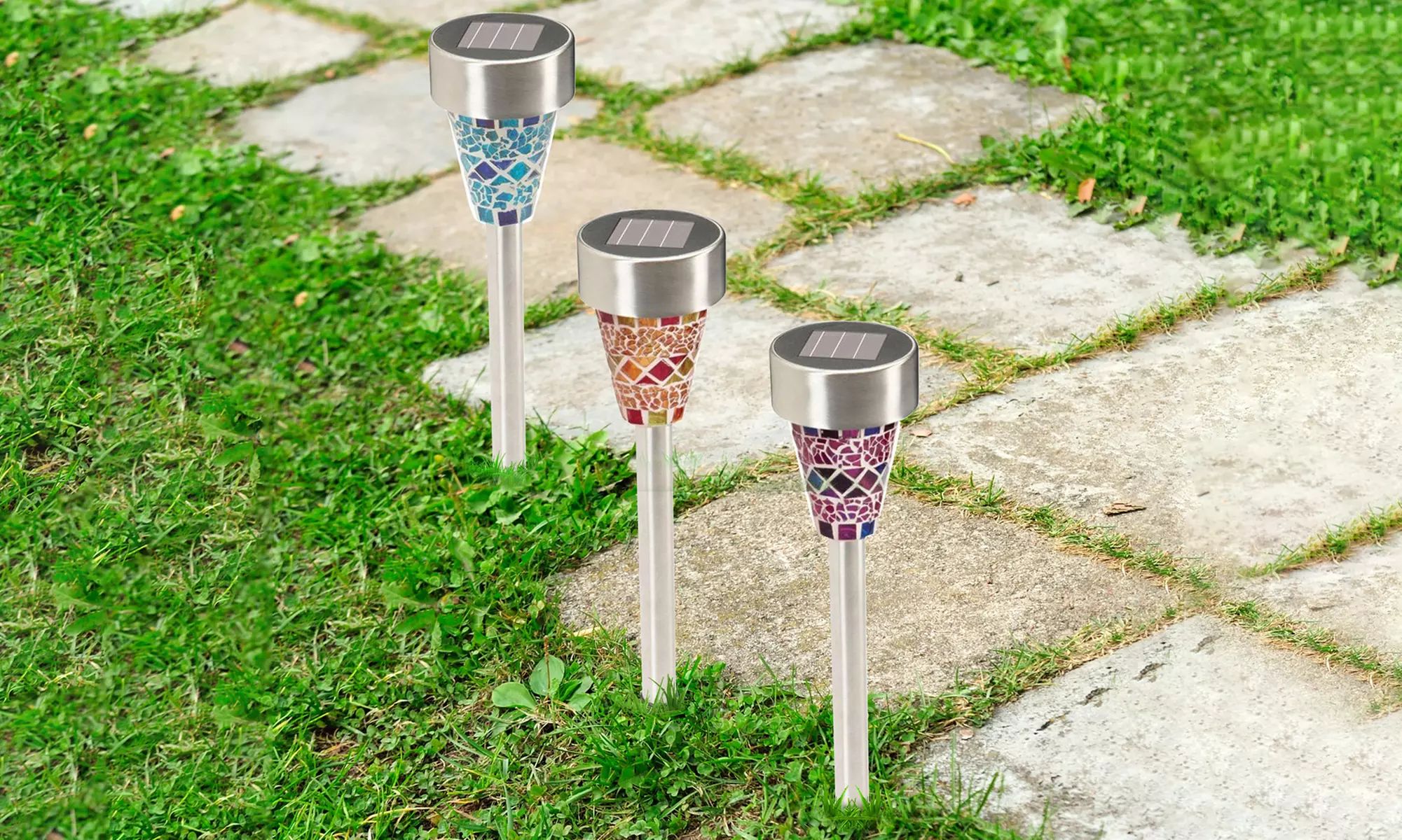 Solar Garden Mosaic Light Set (6- or 12-Piece) - Second Medium