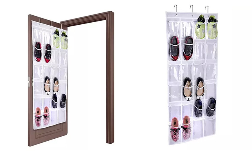 Image 1: 24-Pocket Shoe Organiser Rack Hanger