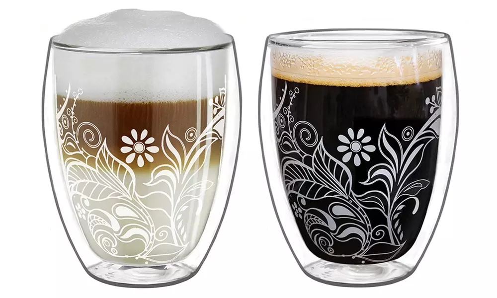 Creano 2er-, 4er- oder 6er-Set Thermo-Gläser mit Blumen-Motiv