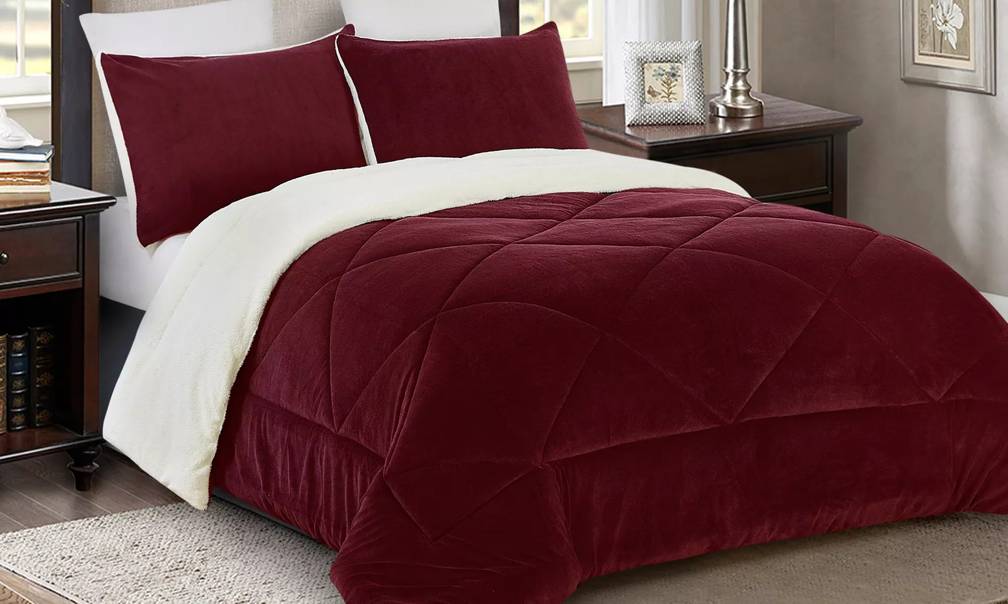 Reversible Fleece and Sherpa Comforter Set (2- or 3-Piece) - Primary Image