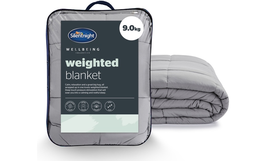 Image 1: Silentnight Wellness Adult 9Kg Weighted Blanket
