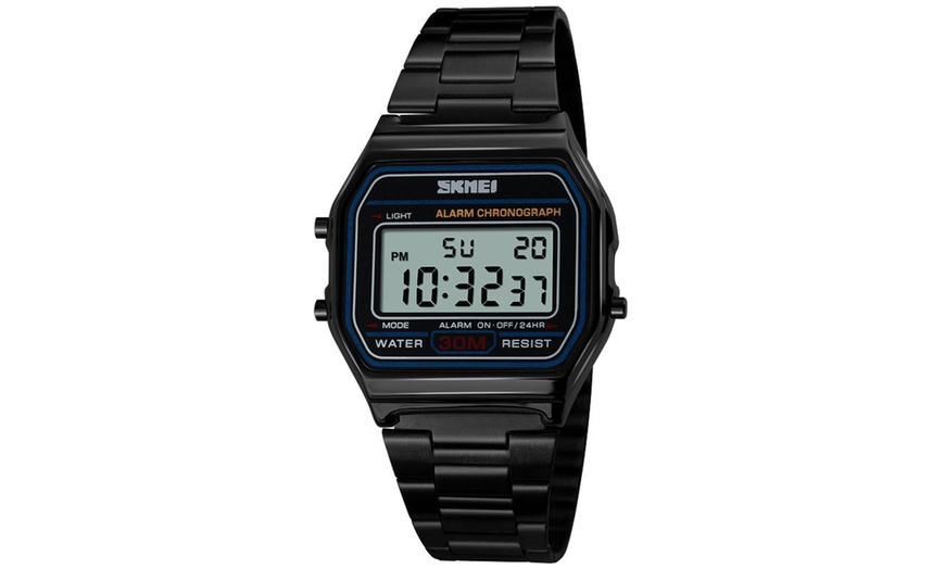 Image 4: Men's Rectangle Dial Digital Watch