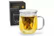 Creano 400/450-ml-Teeglas All-In-One aus hitzebeständigem Borosilikatglas mit Glas- od. Edelstahlstahlfilter und Deckel - Second Medium