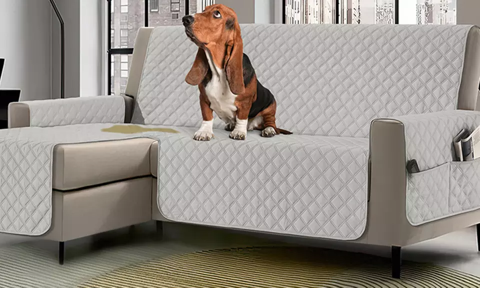 Copridivano con penisola impermeabile con tasche porta oggetti