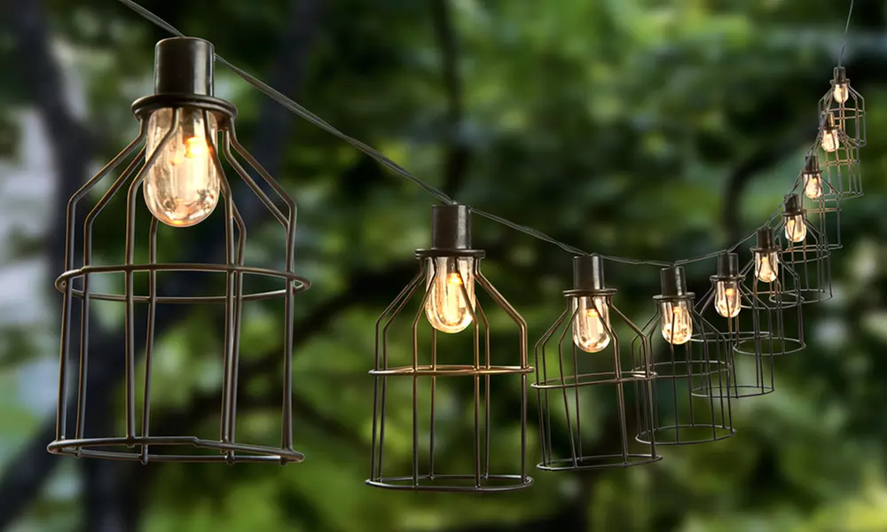 Set of Ten or Twenty Solar Cage Lantern String Lights from £12.98 (Up to 68% Off) - Primary Image