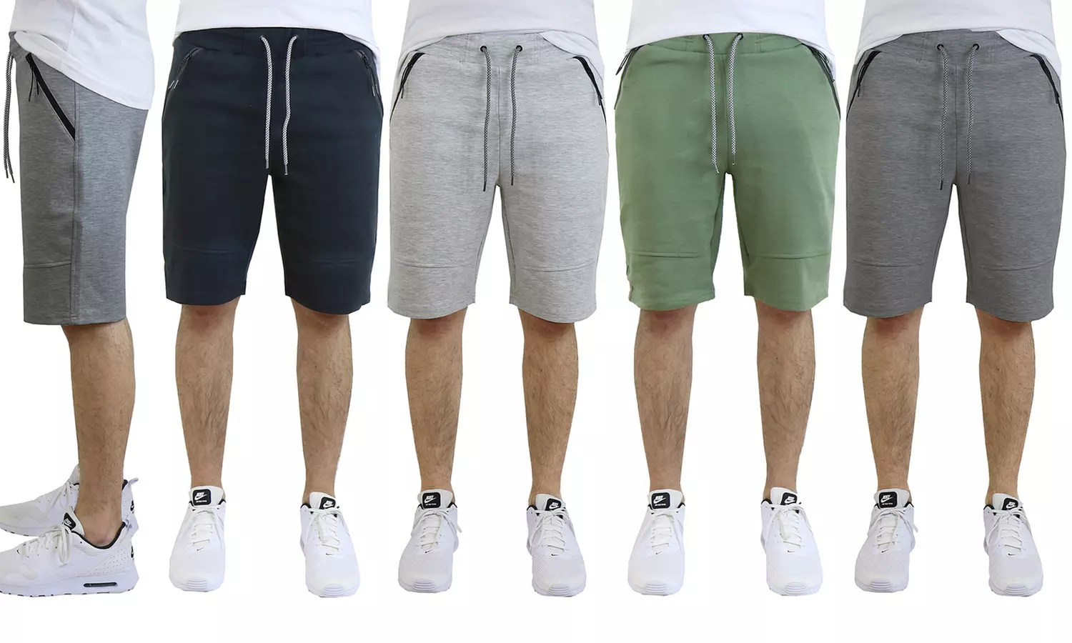 Men's Cotton-Blend Tech-Fleece Shorts with Zipper Pockets (4-Pack; S-XL) - Primary Image