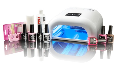 Kit con lampada UV e fino a 18 smalti semipermanenti LCI Cosmetics disponibili in vari colori