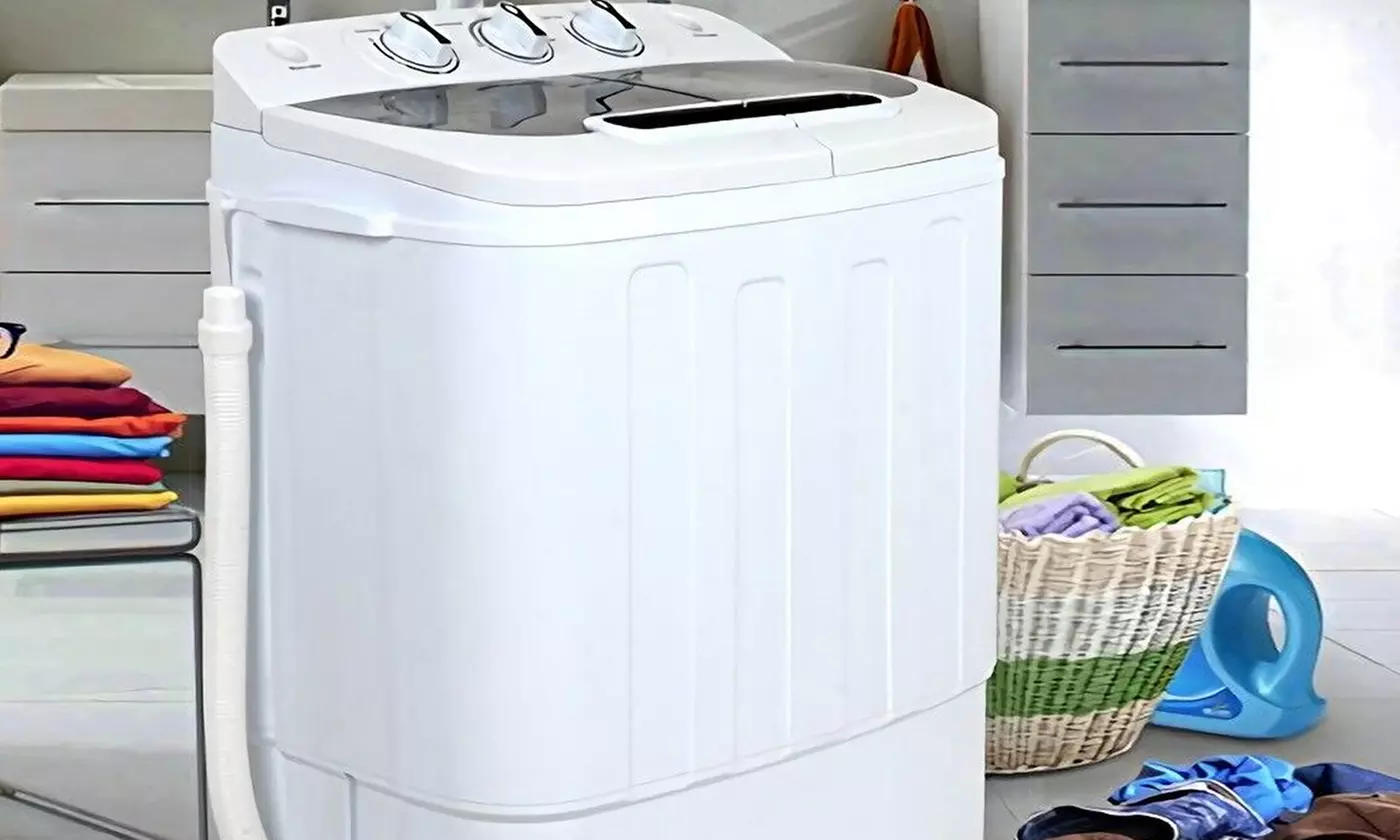 ZENY Portable Compact Twin Tub Washing Machine with Wash & Spin Cycles - Primary Image