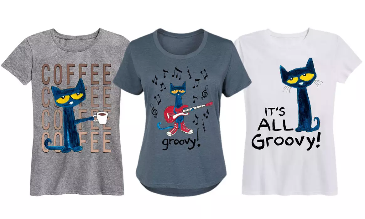 Women's Licensed Pete The Cat Tees. Plus size Available. - Primary Image