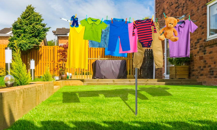 Image 1: Outdoor Rotary Clothesline