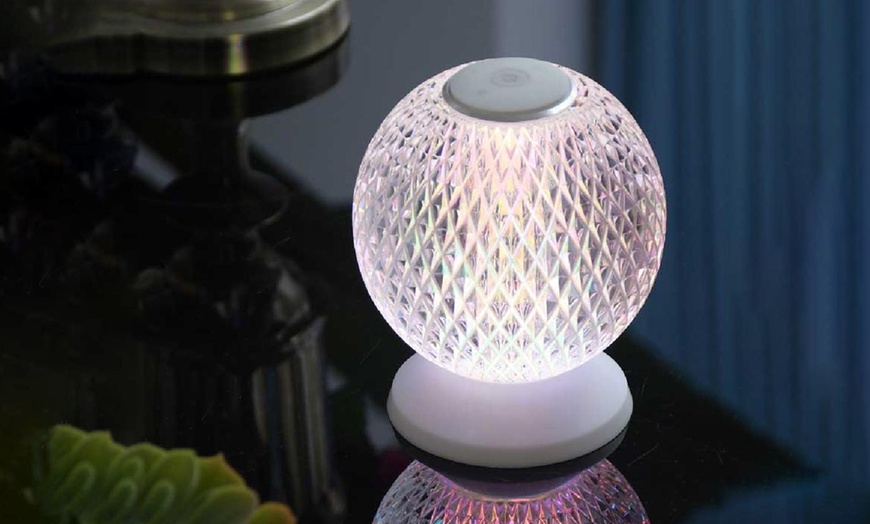 Image 1: Glass Ball USB Desk Lamp with Touch Sensor