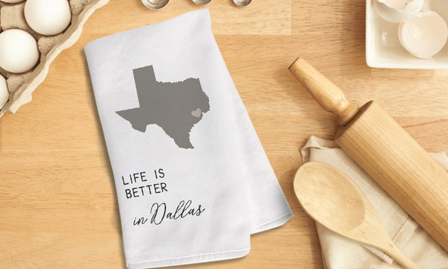 Custom kitchen dish towels with unique personalized designs
