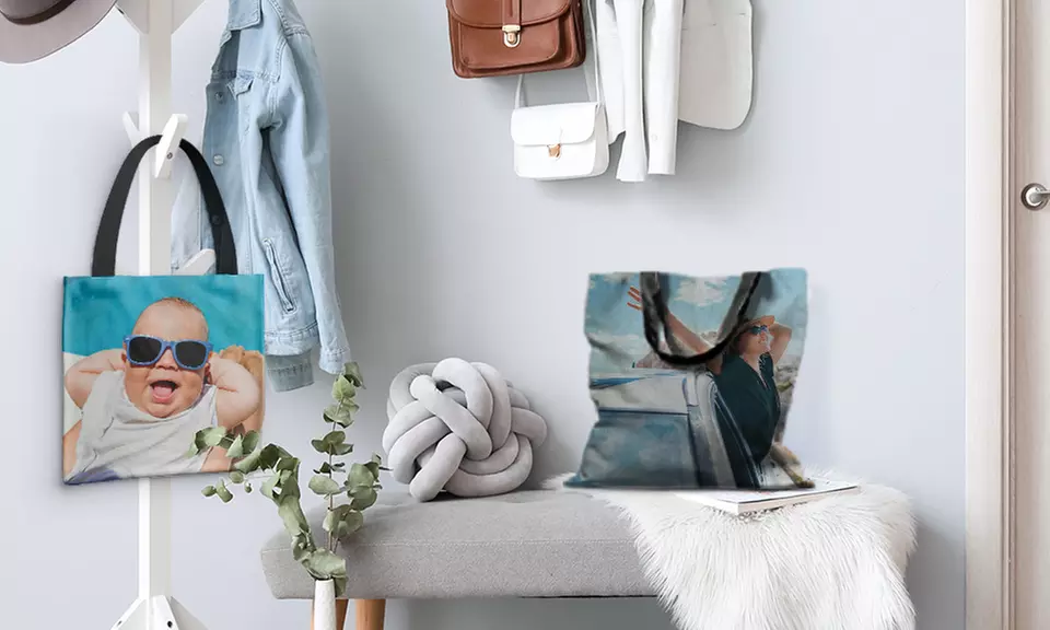 1x oder 2x Strand-/Badetuch oder Stofftaschemit eigenem Foto