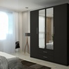 Image 7: Lucca Modern 4 Door Hinged Wardrobe with Mirror and Drawers