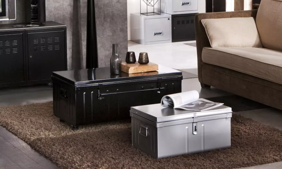 Two Pierre Henry- Decor Steel Storage Boxes or One Storage Trunk With Free Delivery - Primary Image