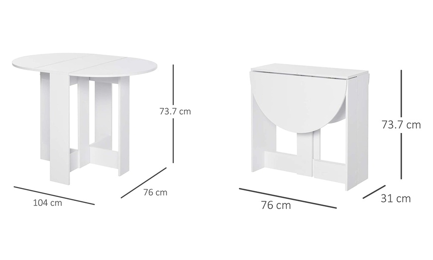 Image 7: HomCom Foldable Dining Table