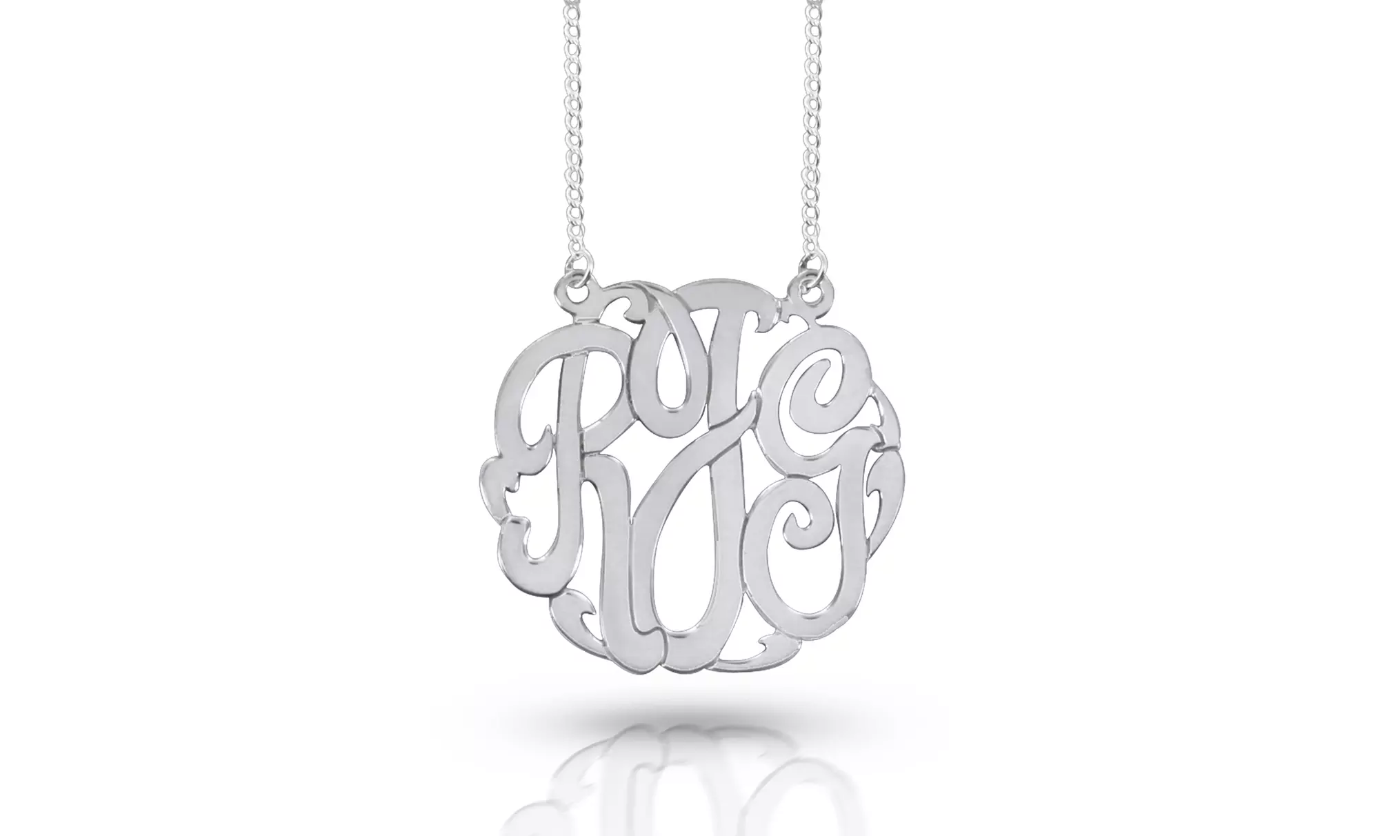 One, Two, or Four Silver Monogrammed Necklaces from Monogram Online (Up to 75% Off) - Second Medium