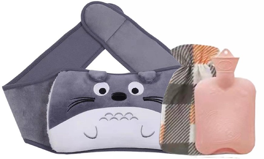 Image 12: Hot Water Bottle with Animal-Style Waist Cover