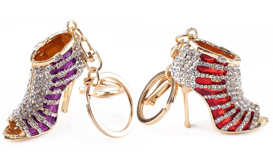 Image 10: High Heels Rhinestone Key Ring