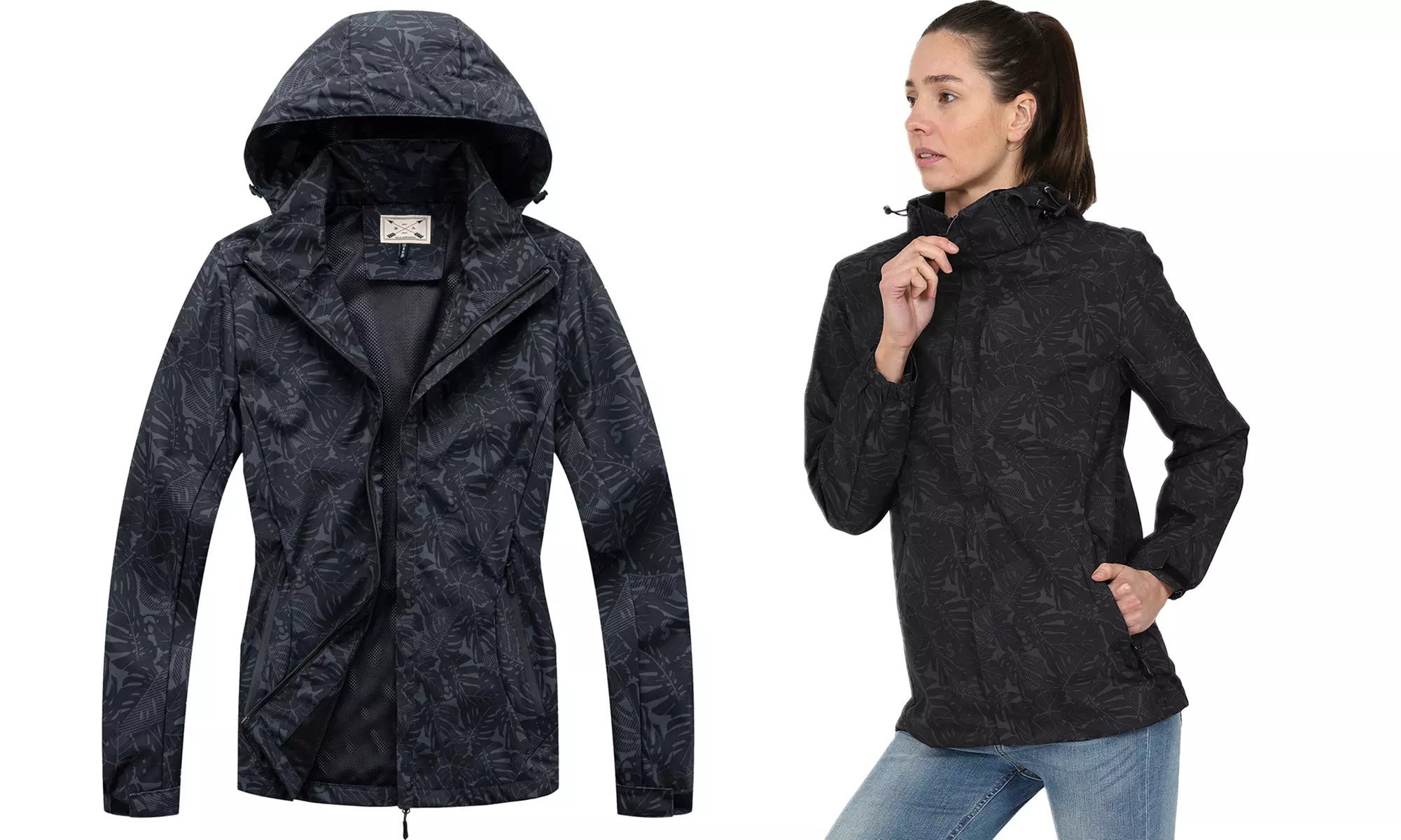 Blu Apparel leichte, bedruckte Regenjacke für Damen