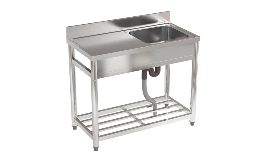 Image 5: Stainless Steel Commercial Sink with a Side Drainboard