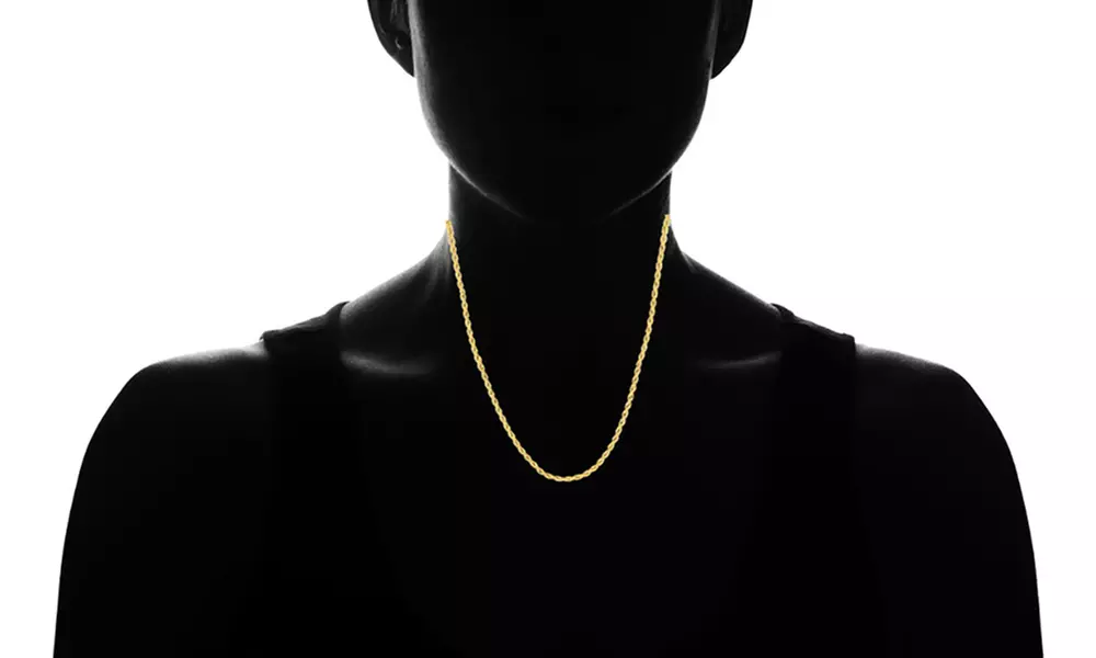 14K Gold 3mm Diamond Cut Rope Chain Necklace by Moricci - Second Medium