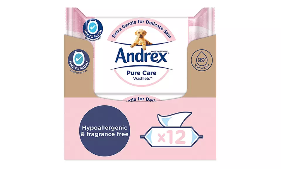 Andrex Washlets Confident Clean Biodegradable & Flushable Toilet Wipes