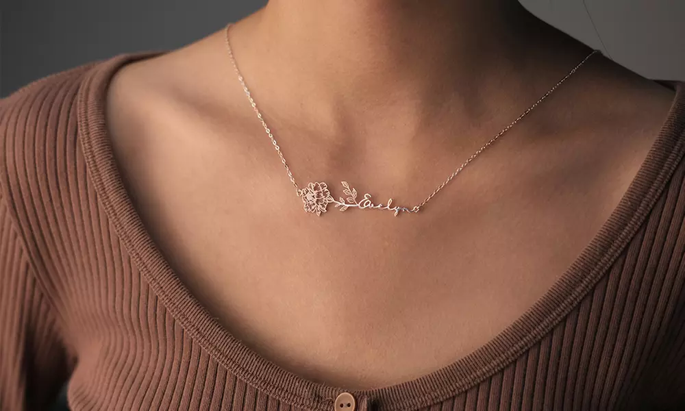 Halskette mit Geburtsblume von Justyling