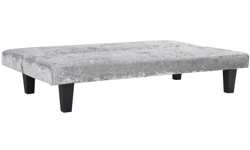 Image 2: Crushed Velvet Fabric Sofa Bed