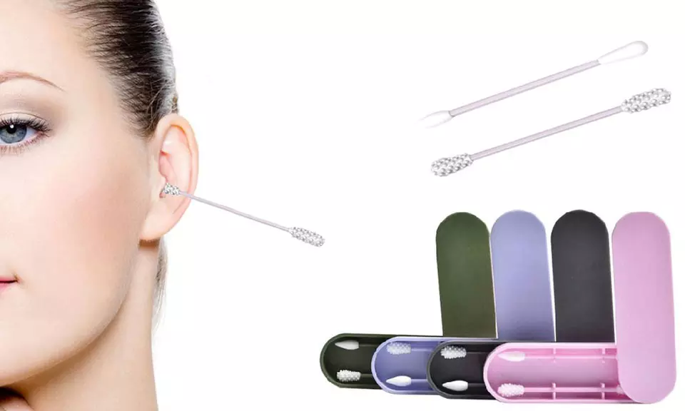 1, 2 ou 4 sets de 2 cotons-tiges réutilisables lavables avec boîtier - Primary Image