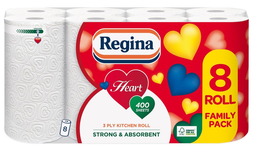 Image 2: Up to 40 Rolls of Regina Heart Three-Ply Kitchen Towels