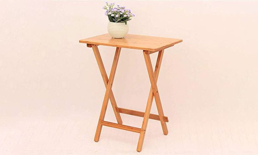 Image 3: Folding Wooden Side Table