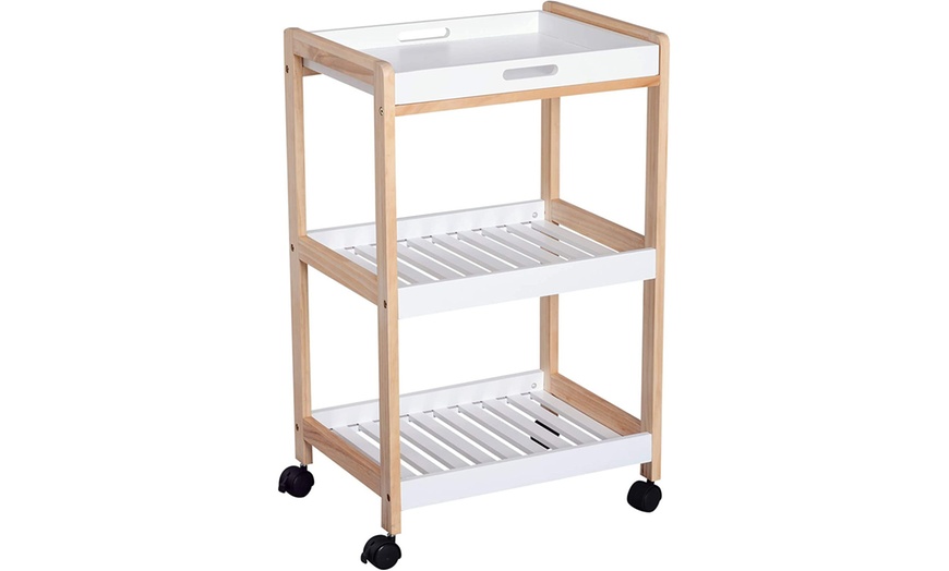 Image 21: HomCom Kitchen Trolley Cart