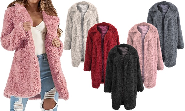 wine coloured teddy coat