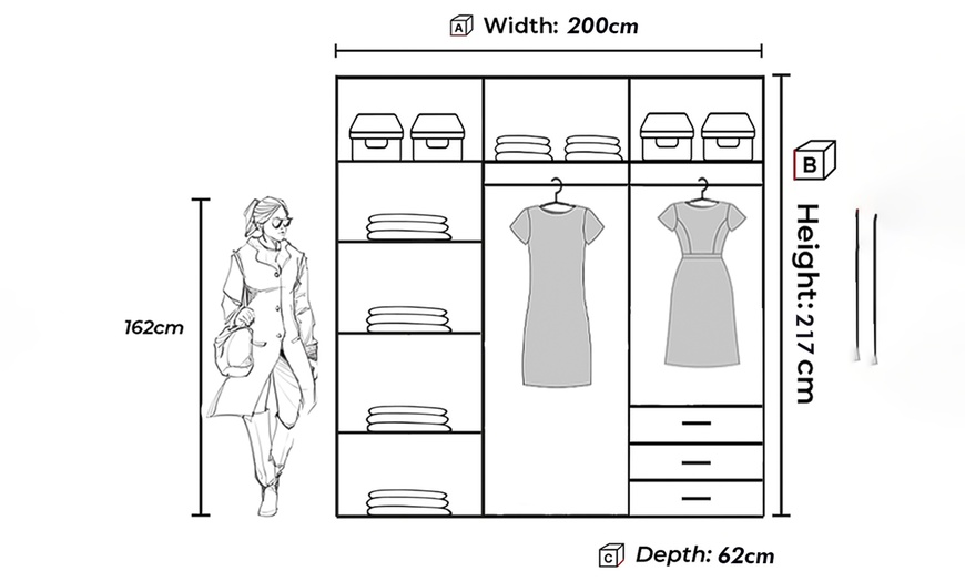 Image 3: Sliding Wardrobe with Full Mirror Door