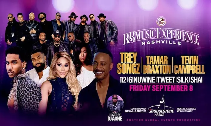 Nashville R&B Music Experience 2 w/ Trey Songz, Tamar Braxton, Tevin Campbell, Ginuwine, & More on 9/8 7:30 - Primary Image
