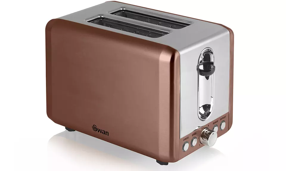 Swan Copper Townhouse Microwave, Pyramid Kettle and Two Slice Toaster - Second Medium